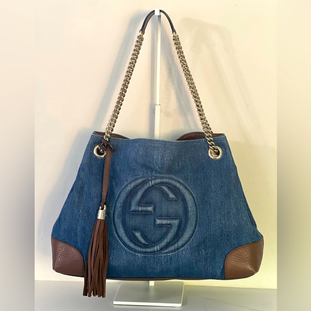 GUCCI Denim Soho Bag